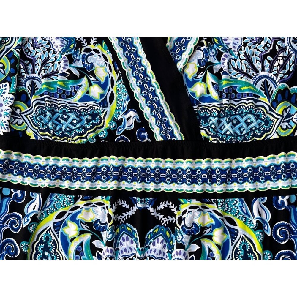 AGB Woman Paisley V-Neck Cap Sleeve Dress 1X NWT Made in USA - Picture 7 of 13